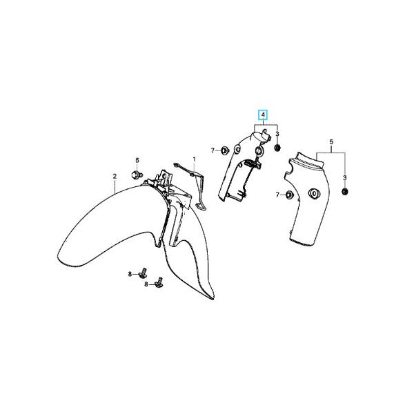 スーパーカブ50/110用フロントフェンダーカバーの右側です。（2018年以降モデル用）(バイクにまたがった状態で右側)適合車種：・スーパーカブ50（AA09型）・スーパーカブ110（JA44型 / JA59型）カラー名とカラーコードからお...