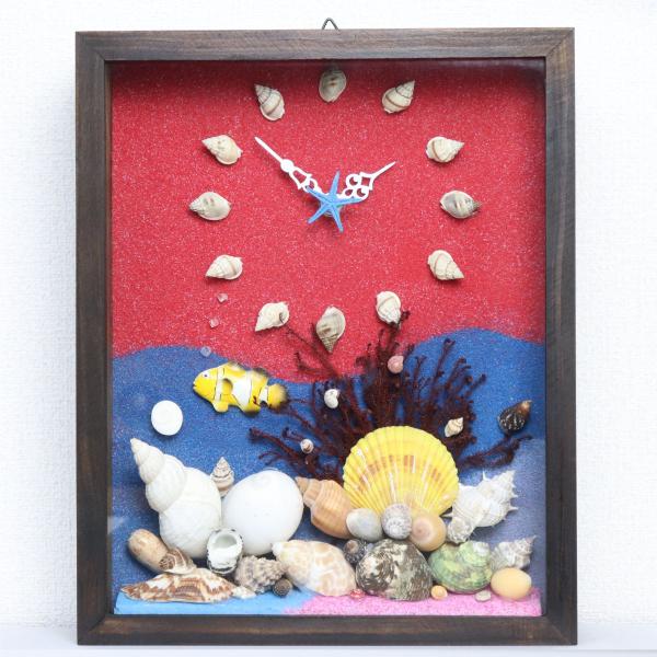 手作り時計 振り子なし【貝殻・海】handmadeclock07 : 古福屋24 - 通販