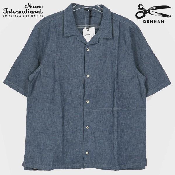 DENHAM　デンハム　シャツジャケット　半袖　ネイビー DENHAM デンハム CAMP SHIRT CLCH 半袖シャツ キャンプシャツ