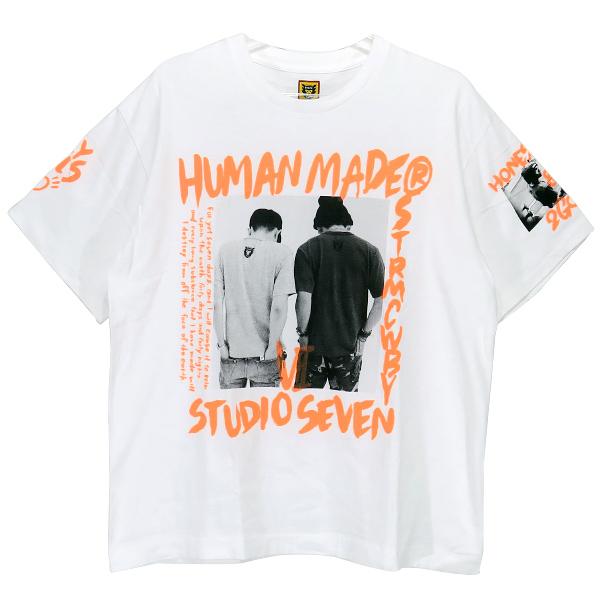 HUMAN MADE ヒューマンメイド × STUDIO SEVEN スタジオセブン Tシャツ ホワイト オレンジ