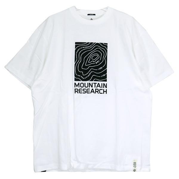 DENHAM Tシャツ デンハム x MOUNTAIN RESEARCH マウンテンリサーチ CONTOUR LINE TEE コンツアーライン  Tシャツ ホワイト 白