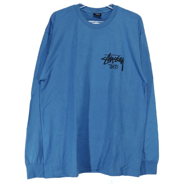 STUSSY ステューシー STOCK TOKYO LS TEE ストックトーキョーロングスリーブ Tシャツ ブルー ロンT