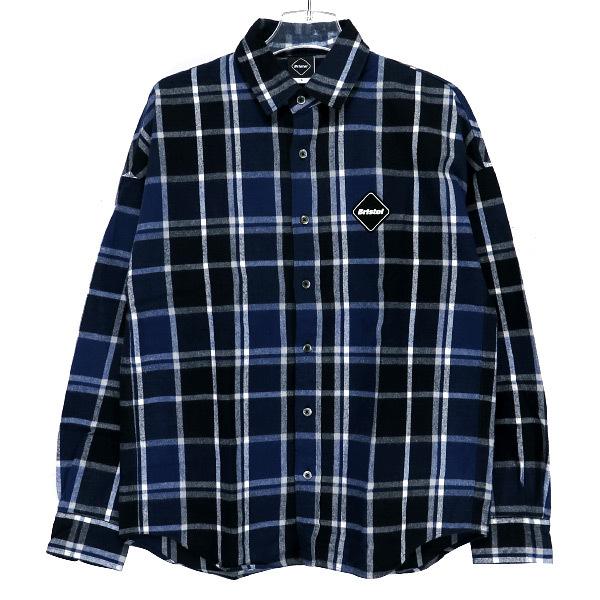 fcrb チェックシャツ SOPH. | FLANNEL BIG LOGO BAGGY SHIRT(M BLUE):