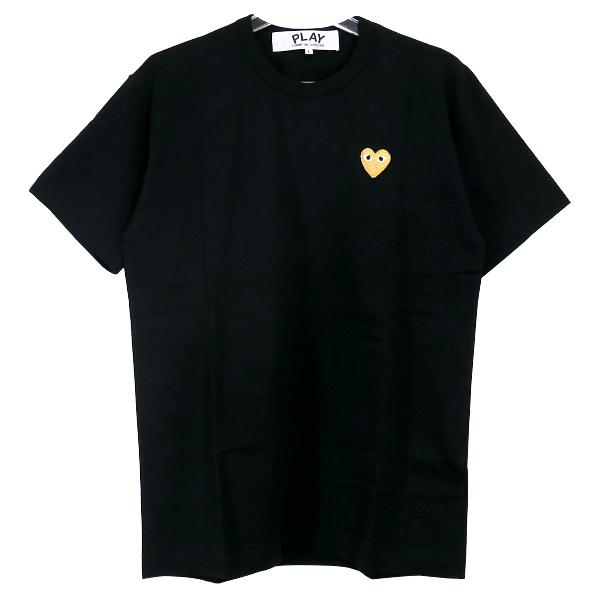 国内発送♥COMME des GARCONS Play ゴールドハートTシャツ PLAY COMME des GARÇONS: GOLD HEART T-SHIRT (WHITE) | DSMG E-SHOP