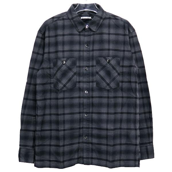 ネイバーフッド NEIGHBORHOOD シャツ 21SS LOGGER/C-SHIRT.LS 211ARNH-SHM02 ロガー フランネル  チェック シャツ ブラック 黒