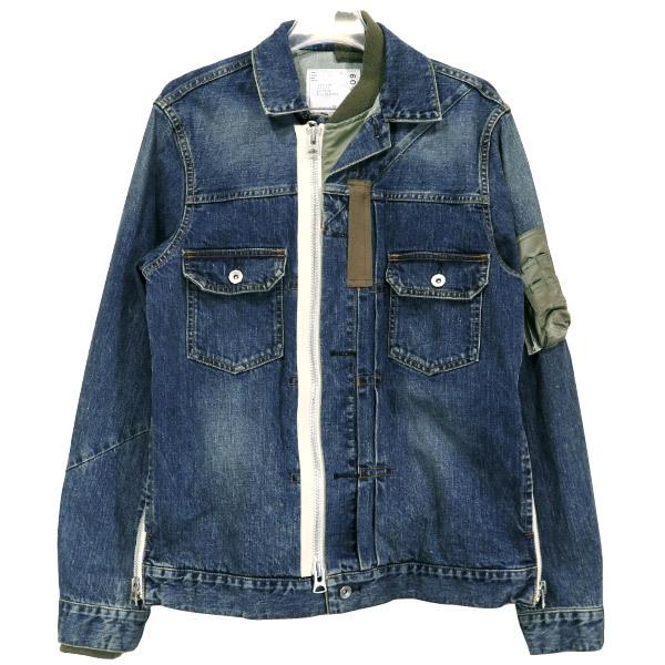 sacai サカイ 21SS DENIM BLOUSON 21-02509M デニム ブルゾン インディゴ カーキ ジャケット アウター ミリタリー