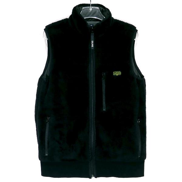 ブラック ジップアップ ベスト SILAS（サイラス） ZIP UP FLEECE VEST ジップアップ フリース ベスト