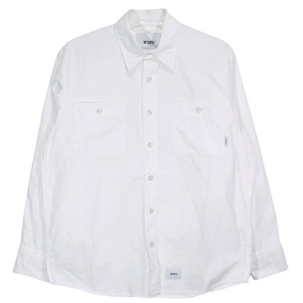 WTAPS 14AW TWILL L/S SHIRTS長袖シャツ ホワイト WTAPS Shirt BD 01 / LS / CTPL. BROADCLOTH. COOLMAX ダブル