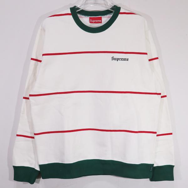 SUPREME シュプリーム 17AW STRIPED CREWNECK ストライプ クルーネック