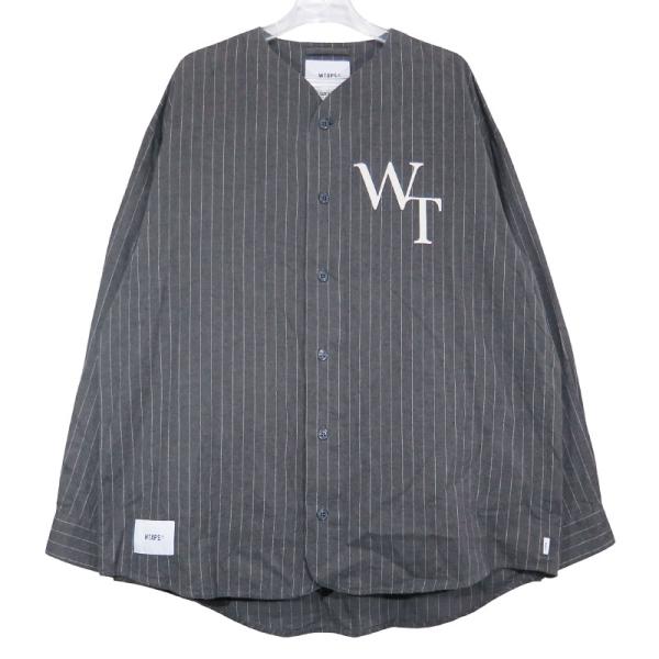 XL 22SS ダブルタップス ストライプ フランネル ベースボール シャツ WTAPS（ダブルタップス） 22SS LEAGUE/LS/COTTON.FLANNEL.STRIPE