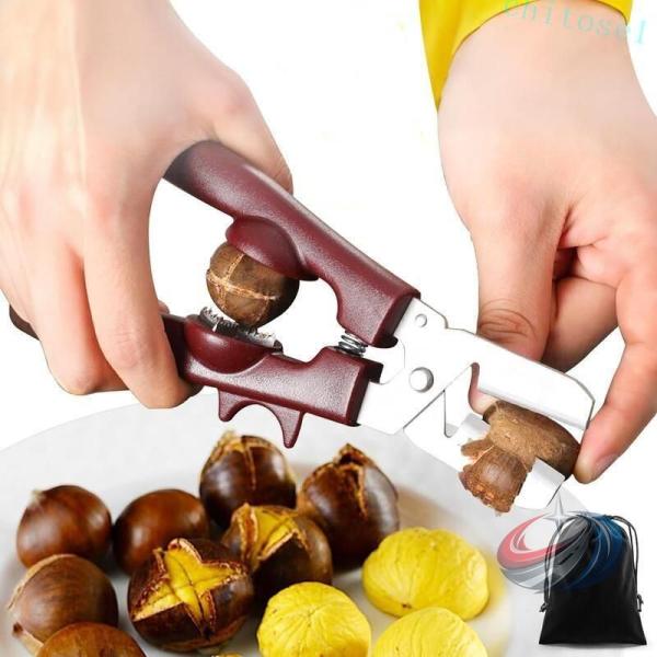 収納バッグ付き バッグ小物 栗カッター 栗剥き器 持ち運び便利 くりむき器 皮むき器 晟恒中馳 渋皮むき 栗ハサミ栗の鬼皮 栗の皮をむく 栗の皮むき鋏 栗料理