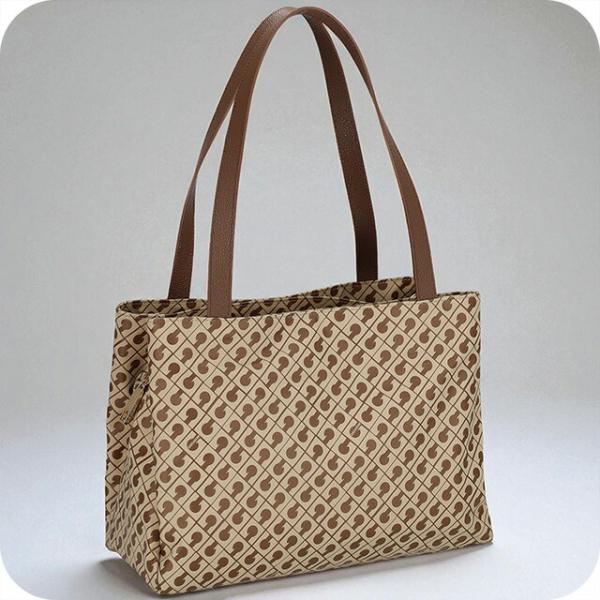 ゲラルディーニ　トートバッグ ブラウン ベージュ ロゴ ゲラルディーニ トートバッグ ブラウン ベージュ ロゴ