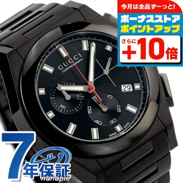 GUCCI クロノグラフ ブラック腕時計 Amazon.co.jp: [グッチ]GUCCI 腕時計 101M ブラック PVD クロノ