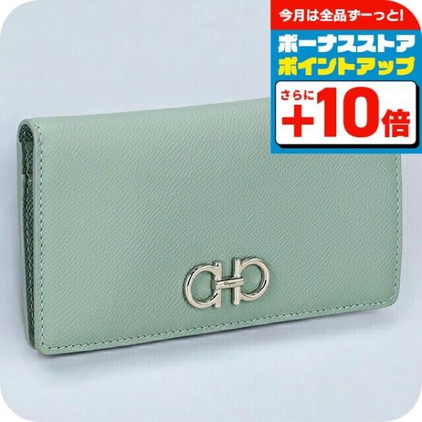 フェラガモ 長財布 レディース ブランド Ferragamo 22D779CALF LUCCH 770 018 ライトグリーン nanaple_22d779calf-lucch-770-018