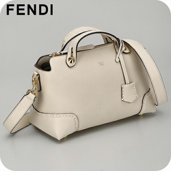 【美品】FENDI ホワイトレザーハンドバッグ FENDI（フェンディ） ハンドバッグ レディース ブランド レザー ITALY