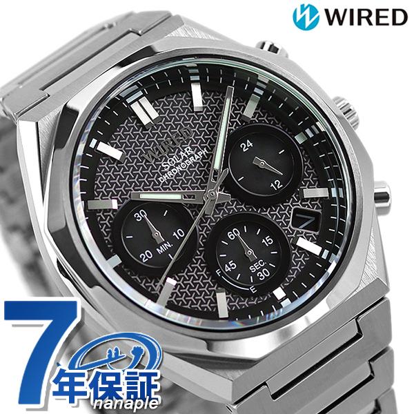 セイコー ワイアード 時計 クロノグラフ ソーラー メンズ 腕時計 Agad417 Seiko Wired ブラック Agad417 腕時計のななぷれ 通販 Yahoo ショッピング