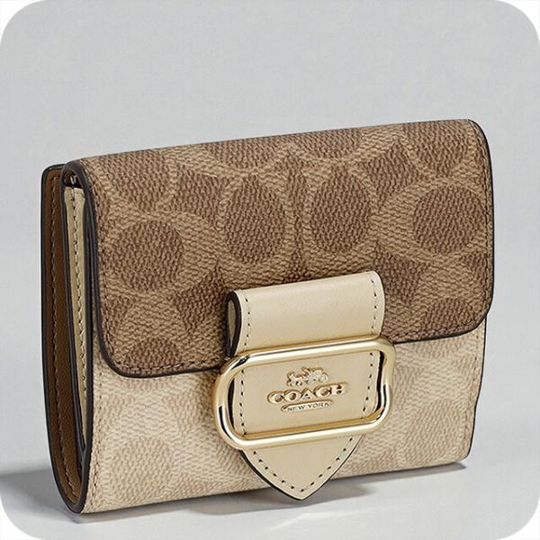最終値下げ！訳あり新品 COACH 二つ折り財布 ベージュ系 COACH（コーチ） 二つ折り財布 レディース ブランド COACH CCQ09 IMXI9