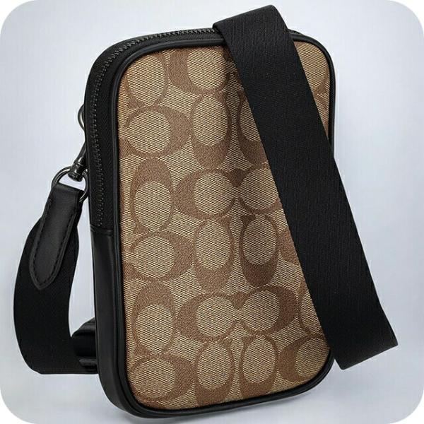 【美品】COACH コーチ シグネチャーショルダーバッグ ブラック×カーキ COACH（コーチ） ショルダーバッグ レディース ブランド シグネチャー