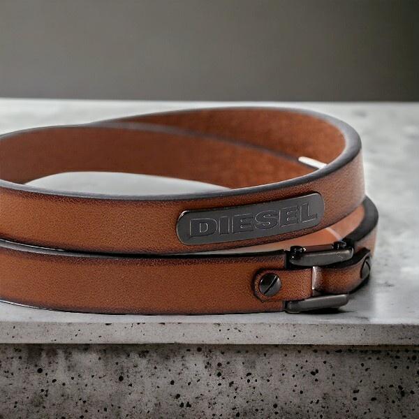 DIESEL ディーゼル ブランド ブレスレット メンズ レザー 2重