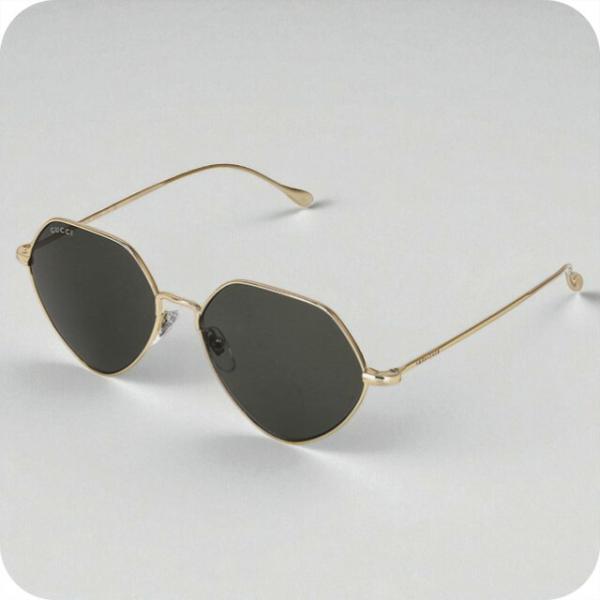 GUCCIグッチ オーバル サングラス GG柄 ゴールド 男女兼用 GUCCI（グッチ） サングラス レディース ブランド GUCCI GG1182S 001