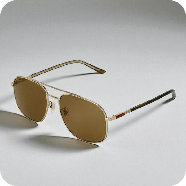 GUCCI グッチ サングラス ホワイト ゴールド ブラウン イタリア製 GUCCI（グッチ） サングラス メンズ ブランド GUCCI GG1351S 005