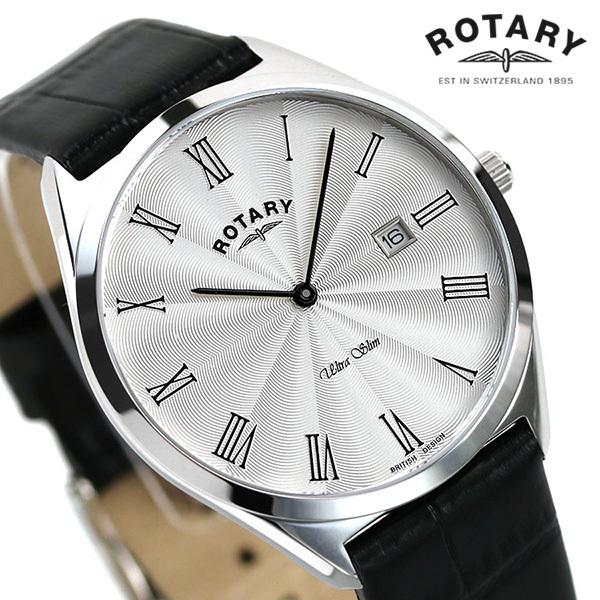 ロータリー Rotary 時計 Gs 01 ウルトラスリム クオーツ 腕時計 メンズ シルバー ブラック 革ベルト Gs 01 腕時計のななぷれ 通販 Yahoo ショッピング