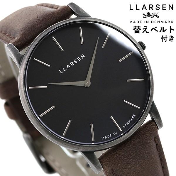 3/25はさらに+10倍 エルラーセン 時計 オリバー 39mm デンマーク製 メンズ 腕時計 ブランド LL147OBGYWD ブラック ブラウン  革ベルト