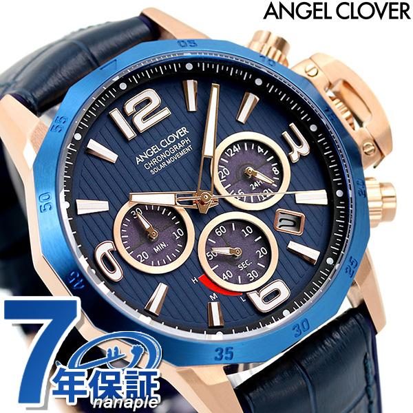 エンジェルクローバー 腕時計 タイムクラフト ソーラー 45mm クロノグラフ メンズ Nts45pnv Nv 時計 Angel Clover ネイビー 腕時計のななぷれ 通販 Paypayモール