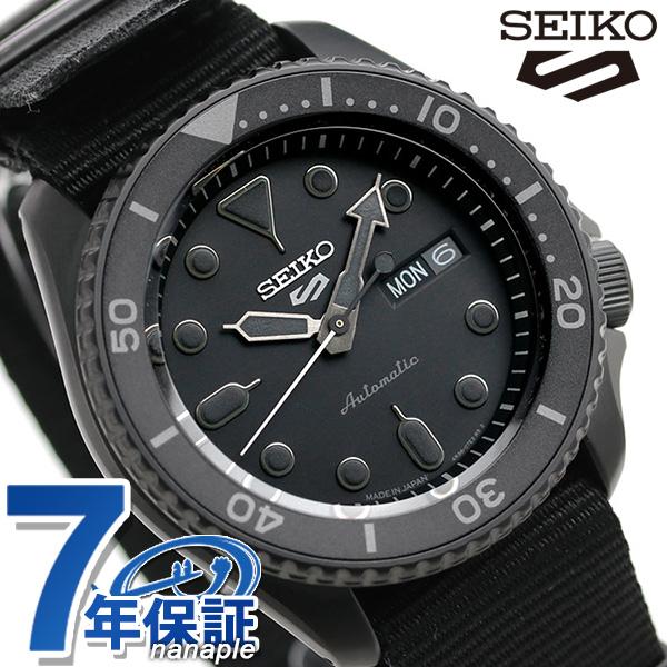 セイコー5 スポーツ 日本製 自動巻き 機械式 限定モデル メンズ 腕時計 ブランド SBSA025 SEIKO ストリート オールブラック