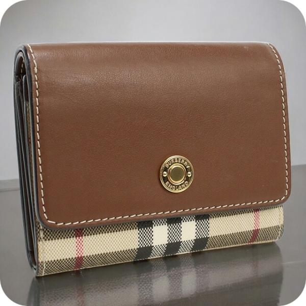 BURBERRY 中古 バーバリー 三折財布小銭入付き レディース ブランド  