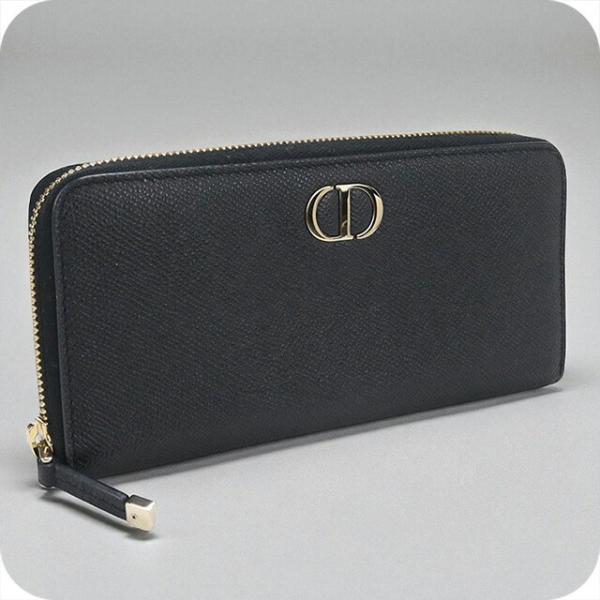 DIOR ディオール モンテーニュ CDロゴ 長財布 ウォレットブラック Christian Dior（クリスチャン・ディオール） 中古 ディオール 長財布