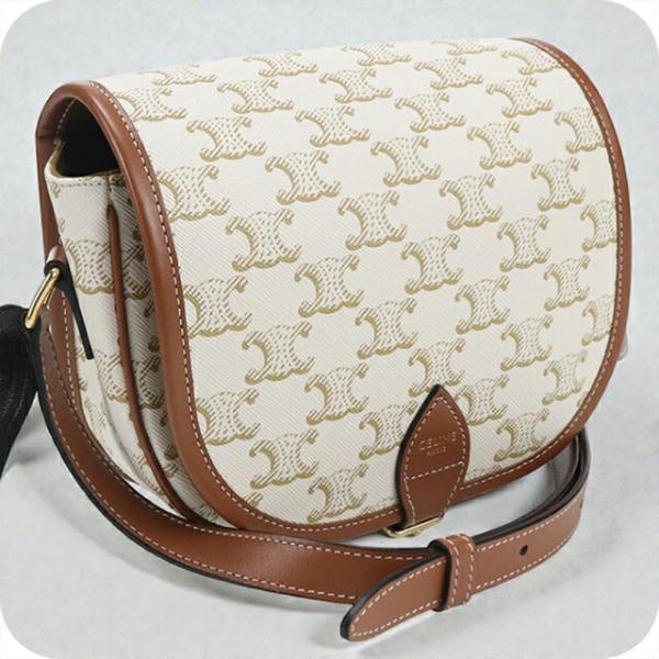 CELINE ミディアム　フォルコ　ショルダーバッグ　トリオンフキャンバス CELINE（セリーヌ） 中古 斜め掛け ショルダーバッグ レディース