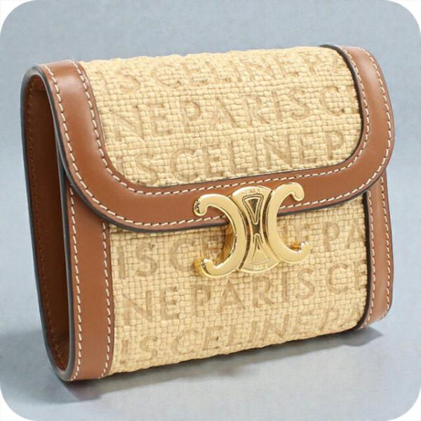 セリーヌ CELINE トリオンフ スモールフラップウォレット 三つ折り財布 財布 レザー レディース ベージュ系 10D783DPV 【中古】 CELINE（セリーヌ） 中古 三つ折り財布 レディース ブランド