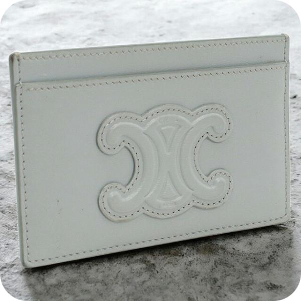【極美品】old celine カードケース すぐ届♪ CELINE カードホルダー キュイル トリオンフ 黒