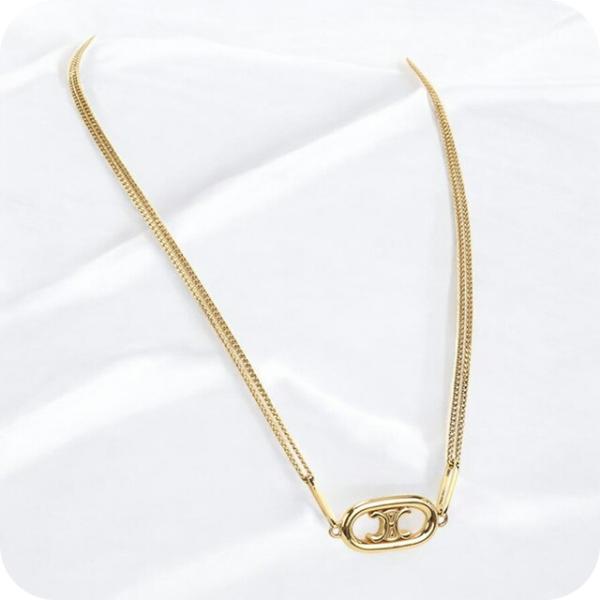 CELINE セリーヌ ネックレス トリオンフ 46S89 6BRA 35OR CELINE（セリーヌ） 中古 ネックレス レディース ブランド トリオンフ