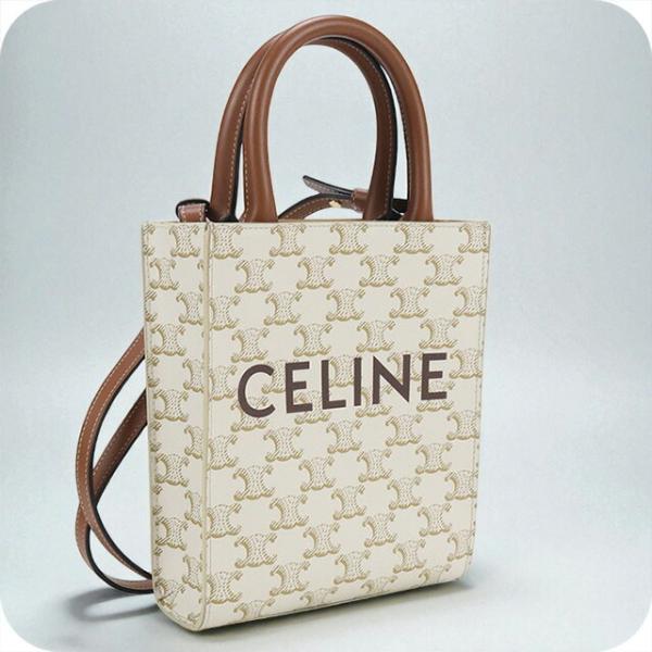 CELINE セリーヌ トリオンフ キャンバス レザー ハンドバッグ CELINE（セリーヌ） 中古 ハンドバッグ レディース ブランド
