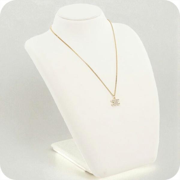CELINE ゴールドロゴペンダントネックレス 綺麗 CELINE（セリーヌ） ネックレス ロゴ サークル K18イエローゴールド