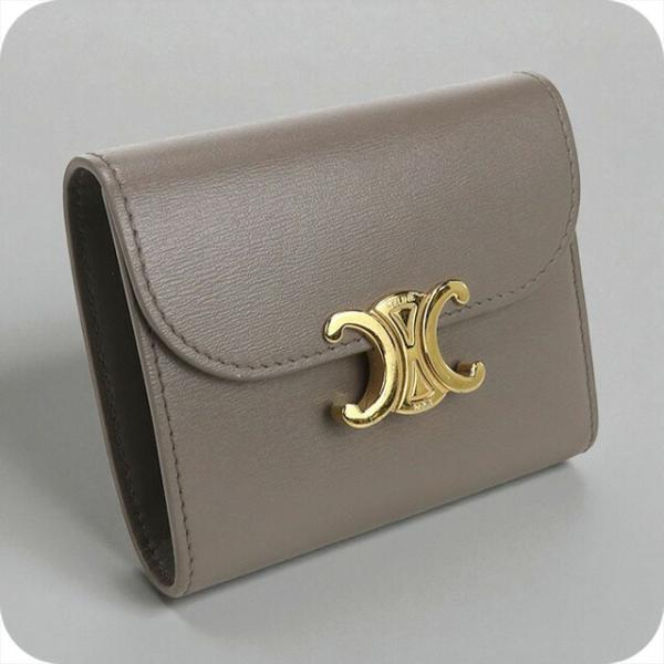 セリーヌ スモールフラップウォレット 三つ折り財布 レザー 10D783DPV.38SI レディース CELINE  中古 CELINE（セリーヌ） スモールフラップウォレット 三つ折り財布 レザー