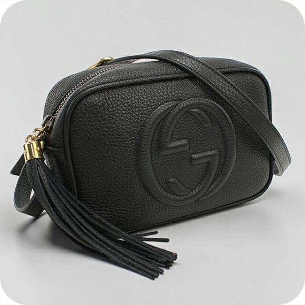 美品　グッチ　ホーボー　ショルダーバッグ　オールレザー　ブラック　斜め掛け GUCCI（グッチ） 中古 斜め掛け ショルダーバッグ レディース ブランド