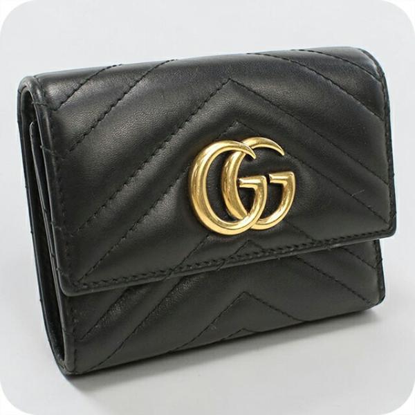 GUCCI（グッチ） 中古 三つ折り財布 コンパクト 三折財布 レディース