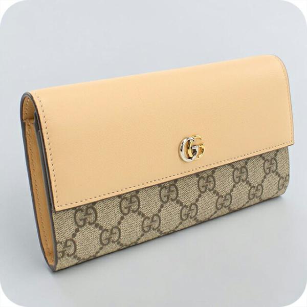 GUCCI 長財布 ベージュ レザー GUCCI（グッチ） 中古 長財布 二つ折り レディース ブランド ダブルG