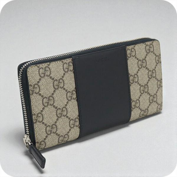 現行品✨グッチ 長財布 ラウンドファスナー GGスプリーム ピンクベージュ GUCCI（グッチ） 財布 ラウンドファスナー長財布 レディース バンブー