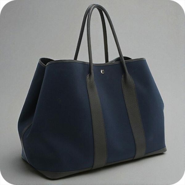 中古良品HERMES エルメス トートバッグ ガーデンパーティGM D刻印 ユニセックス ブルー HERMES（エルメス） 中古 トートバッグ レディース ブランド ガーデン