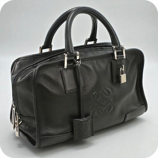 LOEWE 黒 ハンドバッグ Amazona（LOEWE） 【美品】LOEWE ロエベ アマソナ28 黒 ハンドバッグ