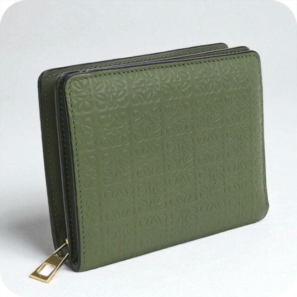 専用【新品未使用】LOEWE グリーン 三つ折り財布 LOEWE 中古 ロエベ 二折財布 レディース ブランド リピート