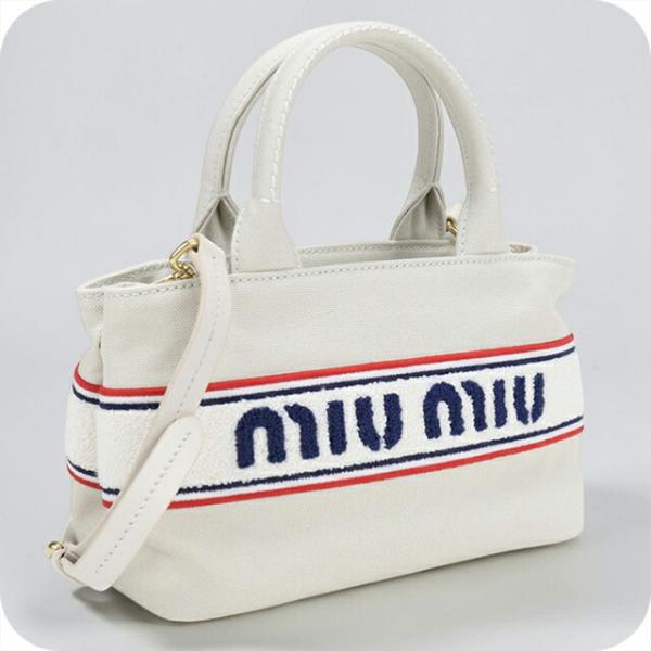 miu miu 2way ショルダーバッグ ホワイト miu miu（ミュウミュウ） 中古 トートバッグ レディース ブランド