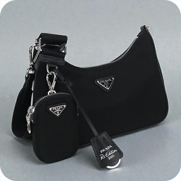 プラダ PRADA Re-Edition 2005 ショルダーバッグ バッグ ナイロン レザー レディース ブラック系 1BH204 【中古】 PRADA】プラダ『プラダ Re Edition 2005 Re Nylon バッグ』1BH204