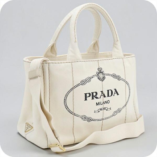 【美品】PRADA プラダ カナパ Lサイズ トートバッグ　ホワイト PRADA（プラダ） 中古 トートバッグ レディース ブランド カナパ 2WAY