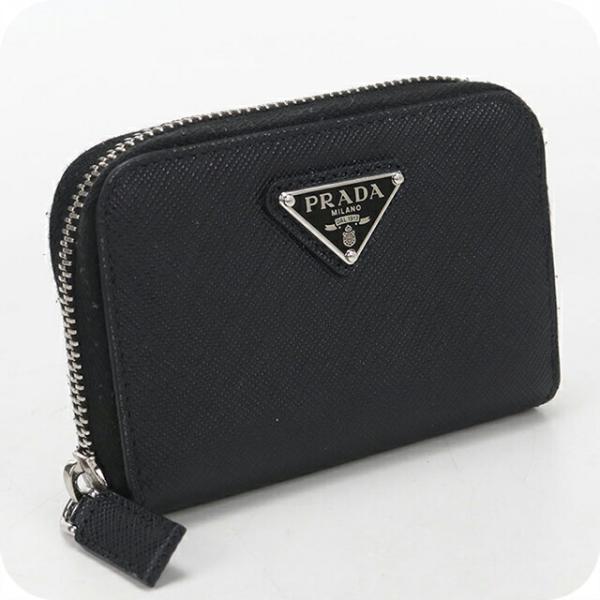 レア PRADA プラダ ナイロン レザー ケース 小銭入れ ブラック PRADA（プラダ） 中古 小銭入れ レディース ブランド サフィアーノ