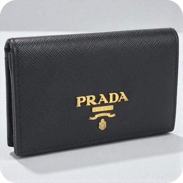未使用級　PRADA　プラダ　サフィアーノ　レザー　名刺入れ　カードケース　黒 PRADA 中古 プラダ 名刺入れ ユニセックス ブランド